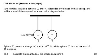 Electrostatics grade 10  Exam question [upl. by Selwin]