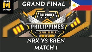 NRX VS BREN ESPORTS MATCH 1  GRAND FINAL CODM PHILIPPINES CHAMPIONSHIP 2020 [upl. by Morrison]