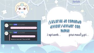 tutorial de discord • comando separador con mimu ♡  español  paso a paso  para móvil y pc [upl. by Hut]