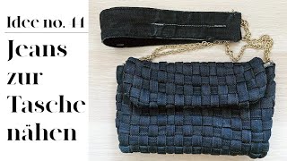 Tasche aus einer alten Jeans nähen Jeans thrift flip bag DIY I Idee no44 [upl. by Hershell780]