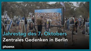 Gedenkfeier Ein Jahr nach dem Angriff der Hamas am 7 Oktober ua mit Kai Wegener amp Ron Prosor [upl. by Elroy]