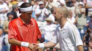 Roger Federer vs Andre Agassi 2001 US Open 4th round Highlights [upl. by Marcellus950]