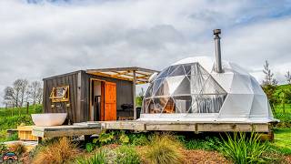 Unique Tiny Home  Geodesic Dome w Outbuilding [upl. by Lledroc]