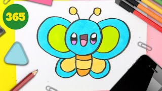 COMO DESENHAR BORBOLETA KAWAII PASSO A PASSO [upl. by Pontius759]