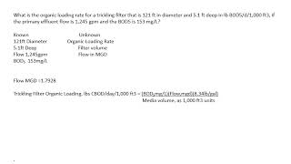 Trickling Filter Organic Loading Rate [upl. by Pinsky]