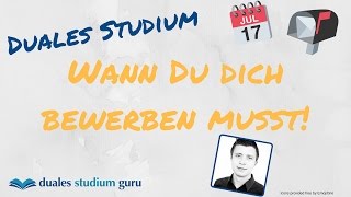 Duales Studium Bewerbung Wann ist der richtige Zeitpunkt [upl. by Barcellona]