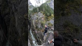 Canyon Swing in Glacier Canyon Switzerland Scary YES grindelwaldswitzerland getlostnow ​⁠ [upl. by Tod]