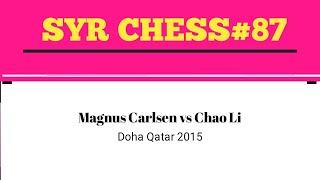 Magnus Carlsen vs Chao Li Doha Qatar 2015 [upl. by Ilatfan2]