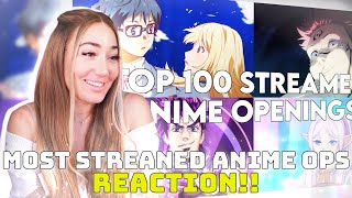 REACTING to the TOP 100 Streamed Anime Openings of ALL TIME 2024 [upl. by Ilera]