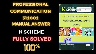 312002 PROFESSIONAL COMMUNICATION LAB MANUAL MANUAL ANSWER  MSBTE KSCHEME diplomacy [upl. by Annayak]