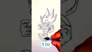 Pendrawing sonic in 10secs30secs1hr 2hrs drawing sonic drawingtutorial shorts shinsonic [upl. by Fu]