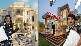 ASKING RICH PEOPLE to SLEEP in THEIR HOUSE  🏠 Boy vs Girl Challenge [upl. by Ecirual13]