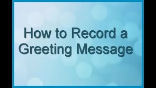 Panasonic  Telephones  Function  How to record a Greeting Message [upl. by Audry510]