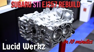 Assembling a Factory Fresh Subaru STi EJ257 Engine in 10 Minutes [upl. by Melamed]