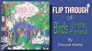 Adult Coloring  Flip through of Birds in the Forest by Denyse Klette [upl. by Esiuol811]