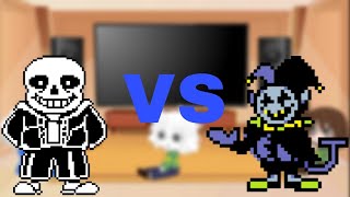 Undertale Reacts To SANS VS JEVIL UNDERTALE VS DELTARUNE ANIMATION [upl. by Sekyere]