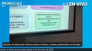 PRIMICIAS EN DIRECTO  Retorno a clases presenciales [upl. by Uriisa]