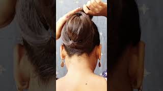 Stylish clutcher bun hair style girl for long hair for this Durga Puja viralvideo durgapuja girl [upl. by Stock]