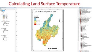 Calculating Land Surface Temperature LST of Landsat 7 and Landsat 5  ArcGIS Tutorial [upl. by Sandor]