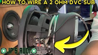 how to wire a dual voice coil 2 ohm subwoofer  dvc 2ohm sub [upl. by Akeimat]