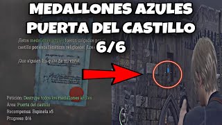 MEDALLONES AZULES PUERTA DEL CASTILLO  TODAS LAS UBICACIONES  RESIDENT EVIL 4 REMAKE [upl. by Bale]