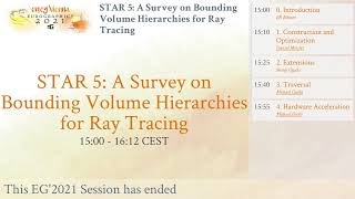 STAR 5 A Survey on Bounding Volume Hierarchies for Ray Tracing  Eurographics2021 [upl. by Kwok513]