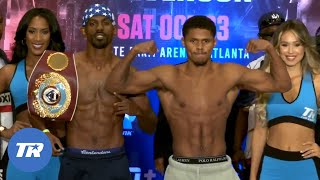 Shakur Stevenson and Jamel Herring Make Weight Shakur Tries to Grab the Belt Again [upl. by Airdnna300]