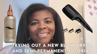 WASHING MY 4A4B NATURAL HAIR  HOW TO APPLY SEMIPERMINATE TO NATURAL HAIR GOLD N HOT STYLER DRYER [upl. by Jordan326]