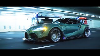 Bagged Widebody Toyota Supra Night Run  4K [upl. by Essirehs905]