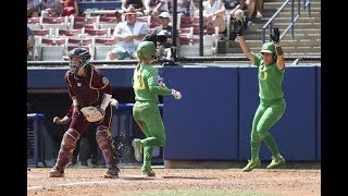 Highlights Oregon softball slugs its way past Arizona State in Womens College World Series opener [upl. by Dlaregztif]