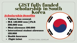 GIST fully funded scholarship 2024 in South Korea  How to Apply for Scholarship in South Korea [upl. by Htide]