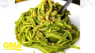 How to make super green veggie pasta  GMA [upl. by Garvey]