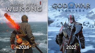 God of War Ragnarök vs Black Myth Wukong  Physics and Details Comparison [upl. by Euqinu899]