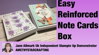 Easy Reinforced Lidded Box to fit Stampin Up Note Cards [upl. by Emelda989]