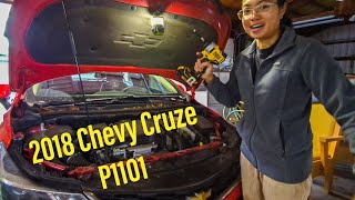 2018 Chevy Cruze Code P1101 Fix  Cleaning the Throttle Body and Replacing Gasket [upl. by Eirok]