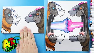 How to Draw Godzilla x Kong vs Shimo x Skar King Surprise Fold [upl. by Rizan919]