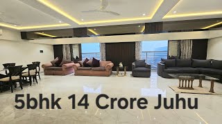 14 crore 5bhk Fully Furnished with Electronics2500 sqft carpet area1 apartment per floor Juhu [upl. by Ydnil]