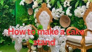 HOW TO DECORATE A CAKE STAND FOR A TRADITIONAL MARRIAGE WEDDING [upl. by Klenk416]