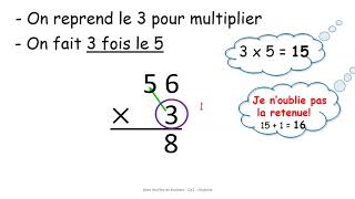 Poser une multiplication avec une retenue  CE1 [upl. by Merl]