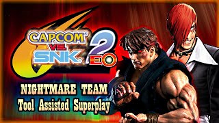 【TAS】CAPCOM VS SNK 2  EVIL RYU amp OROCHI IORI NIGHTMARE TEAM 😈 [upl. by Neelrac62]