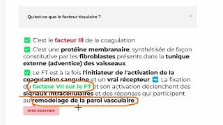 cours Physiologie et Exploration de lHémostase partie 2 [upl. by Ssepmet]