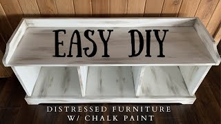 EASY HOW TO DISTRESS FURNITURE DIY DISTRESSED FURNITURE USING CHALK PAINT [upl. by Ahsenaj55]