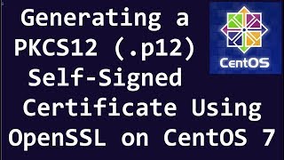 Generating a PKCS12 p12 SelfSigned Certificate Using OpenSSL on CentOS 7 [upl. by Adnav]