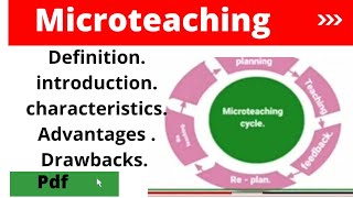 microteaching definition advantage limitations [upl. by Ellenar648]