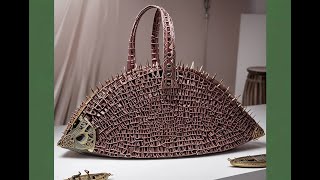 Handmade Art Bags Leather Embroidery Handbag Braccialini Style [upl. by Asil]