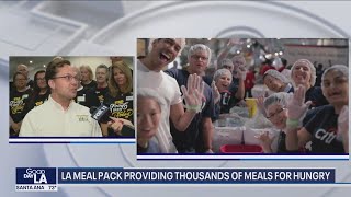 LA Meal Pack providing thousands of meals for the hungry [upl. by Aicad]