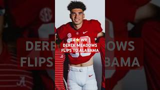 BREAKING 4 Star WR Derek Meadows FLIPS From LSU To Alabamas 2025 Recruiting Class shorts [upl. by Anisamot]