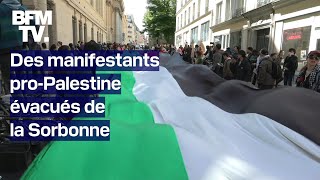 Des manifestants proPalestine se sont installés à la Sorbonne avant dêtre évacués par la police [upl. by Willard]