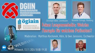 Webinar Fokus Lungenembolie Welche Therapie für welchen Patienten [upl. by Ynagoham]