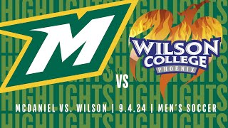 McDaniel Mens Soccer Highlights  9424 vs Wilson [upl. by Ehcsrop992]